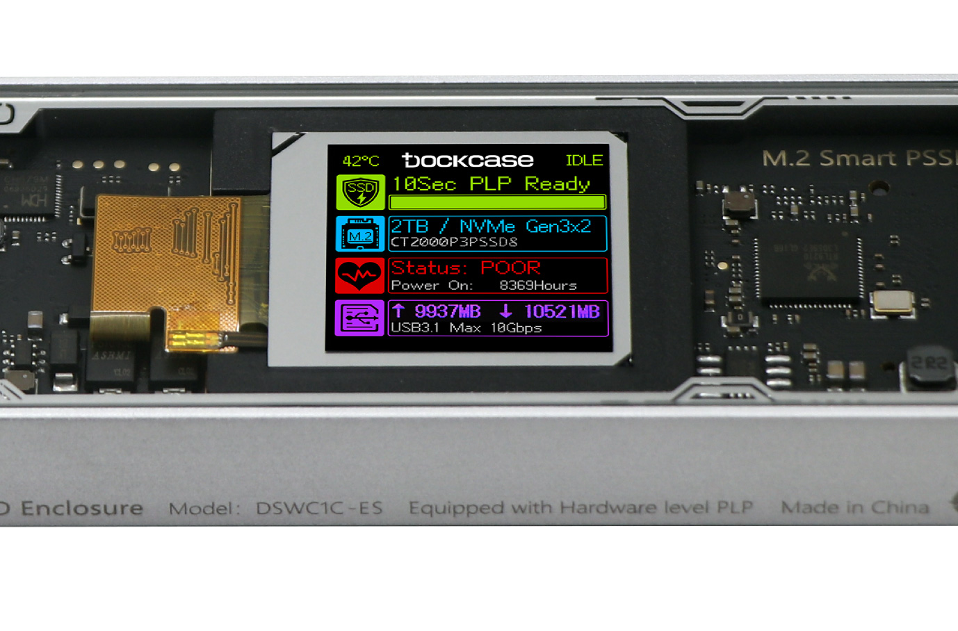 ITPROTECH LCD搭載 ポータブルSSD ハイスピード 4TB／2TB DSWC1C-ES-4000／DSWC1C-ES-2000 アイティプロテック