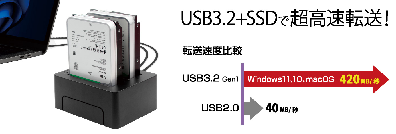ネジ・工具不要 FANレス設計 3.5型SATA HDDケース USB3.1Gen1（USB3.0）USB2.0接続 アオテック製品 AOK-35CASE-SLU3 アイティプロテック