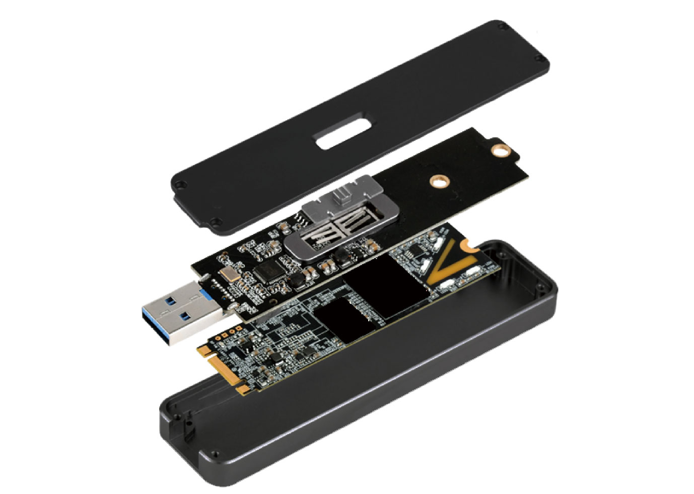 アルミ製冷却設計USBメモリタイプ USB3.1Gen2 USB3.1Gen1 SATA M.2