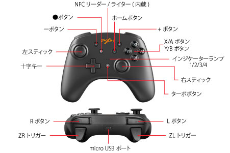 Nintendo SWITCH対応 連射機能付き Bluetooth ゲームパッド 